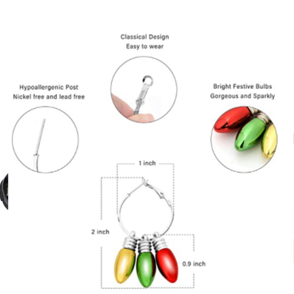 5/$25 Stocking Stuffer Sale Christmas Bulbs Earrings Christmas Earrings HOLIDAY - Picture 2 of 7